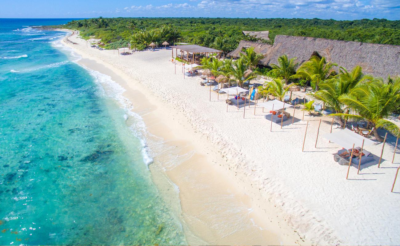 Foto af Punta Venado Strand med lys fint sand overflade