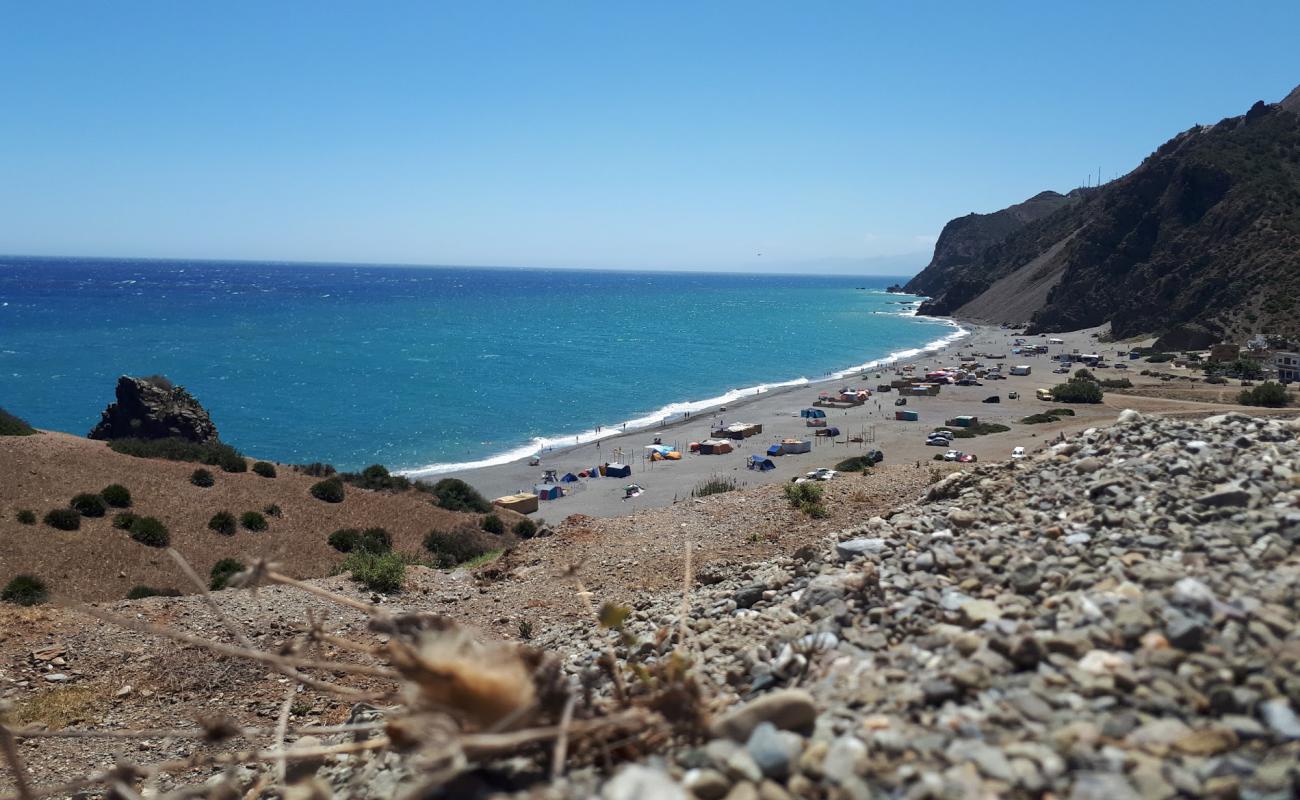 Foto af Plage Beni Baroun med grå fin sten overflade