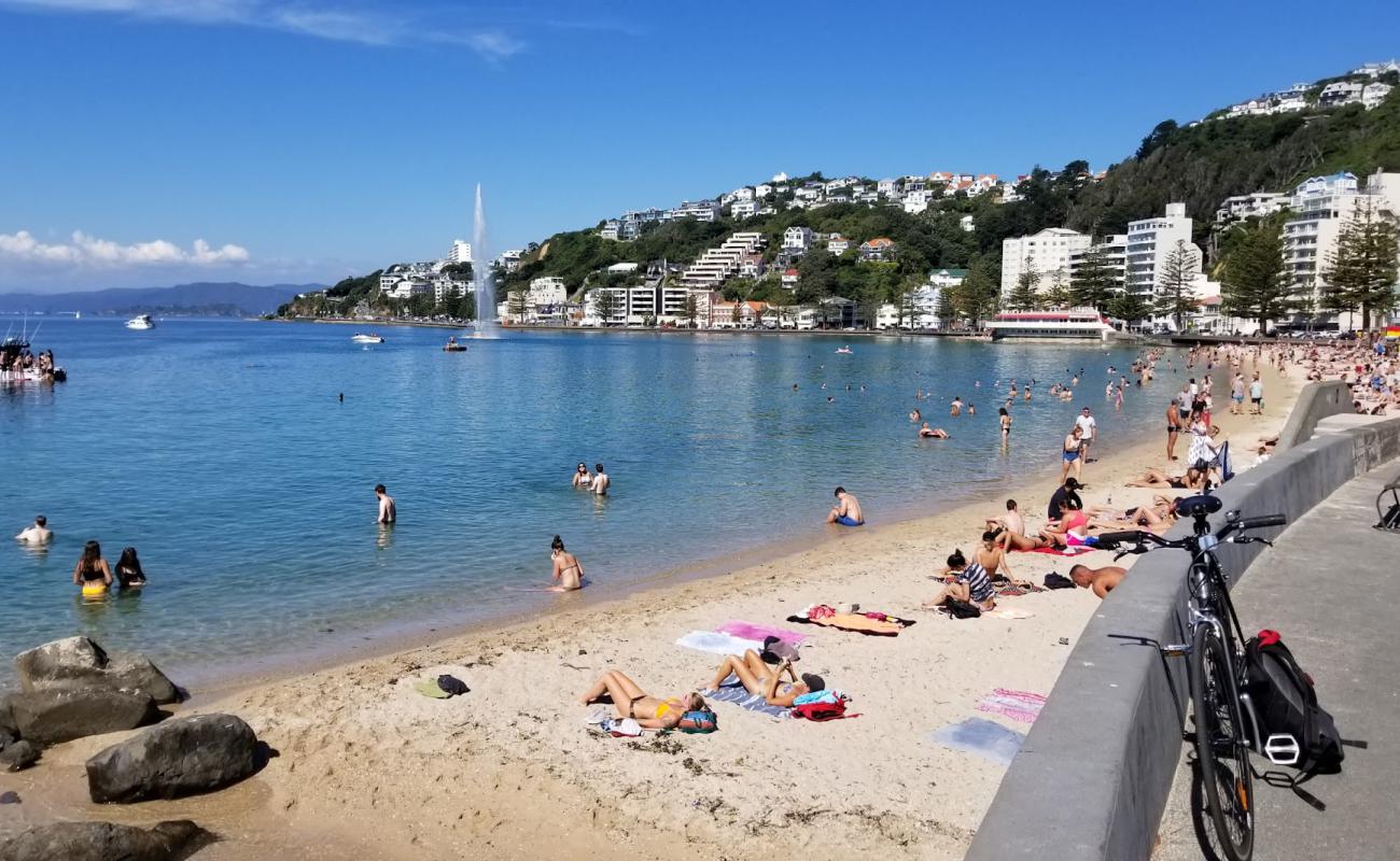 Foto af Freyberg Beach med lys sand overflade