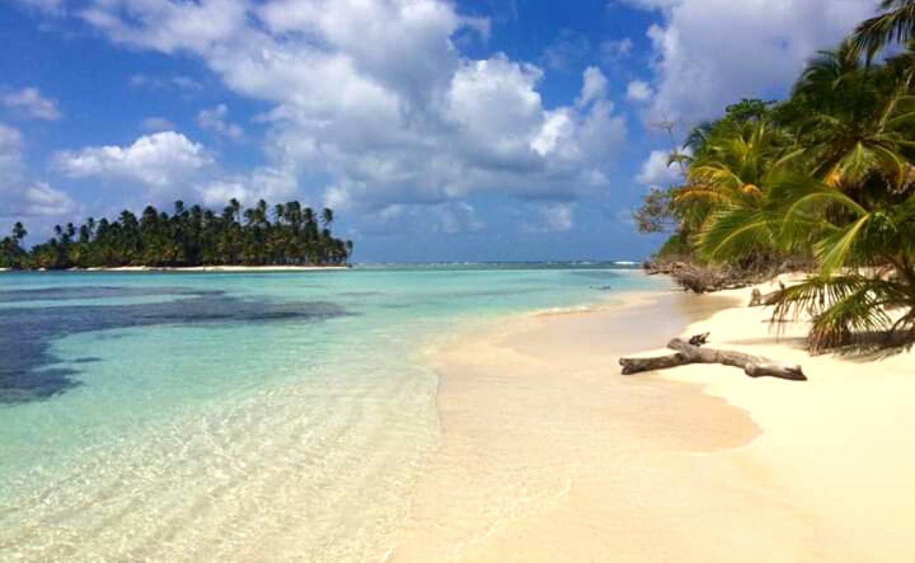 Foto af Iguana island beach med hvidt fint sand overflade