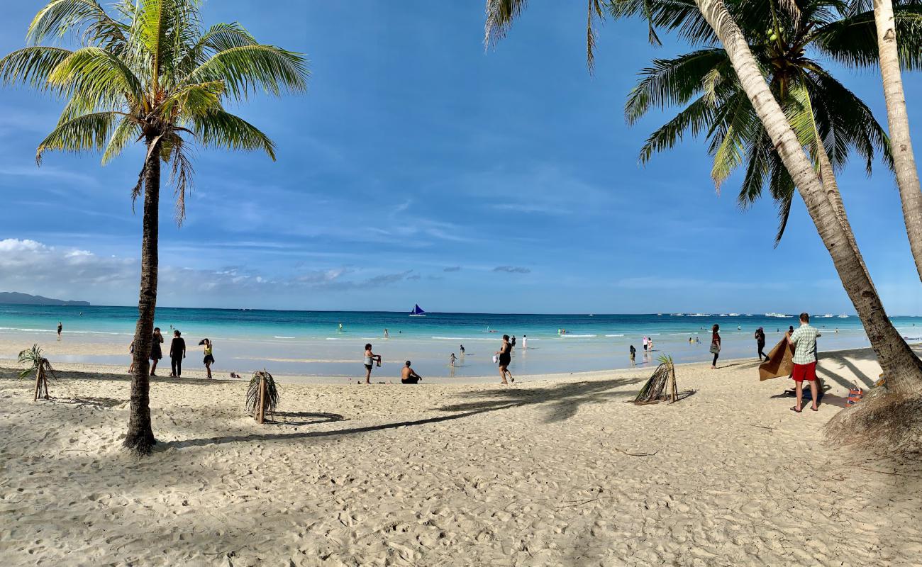 Foto af Hvid Strand med hvidt fint sand overflade