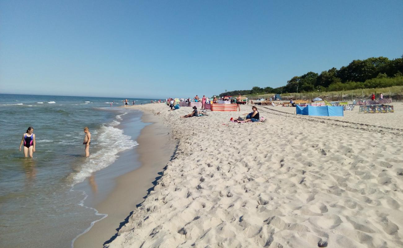 Foto af Jastarnia Beach med lys sand overflade