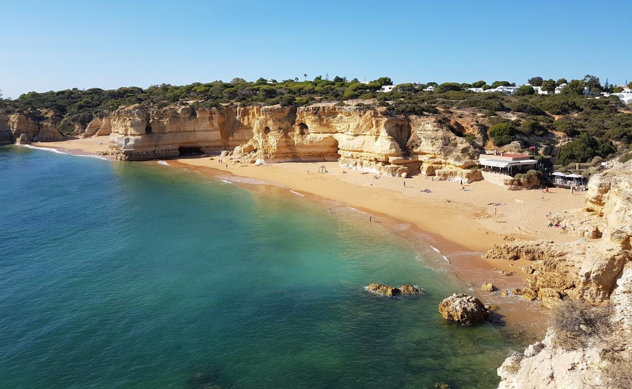 Foto af Praia da Coelha med fin brunt sand overflade