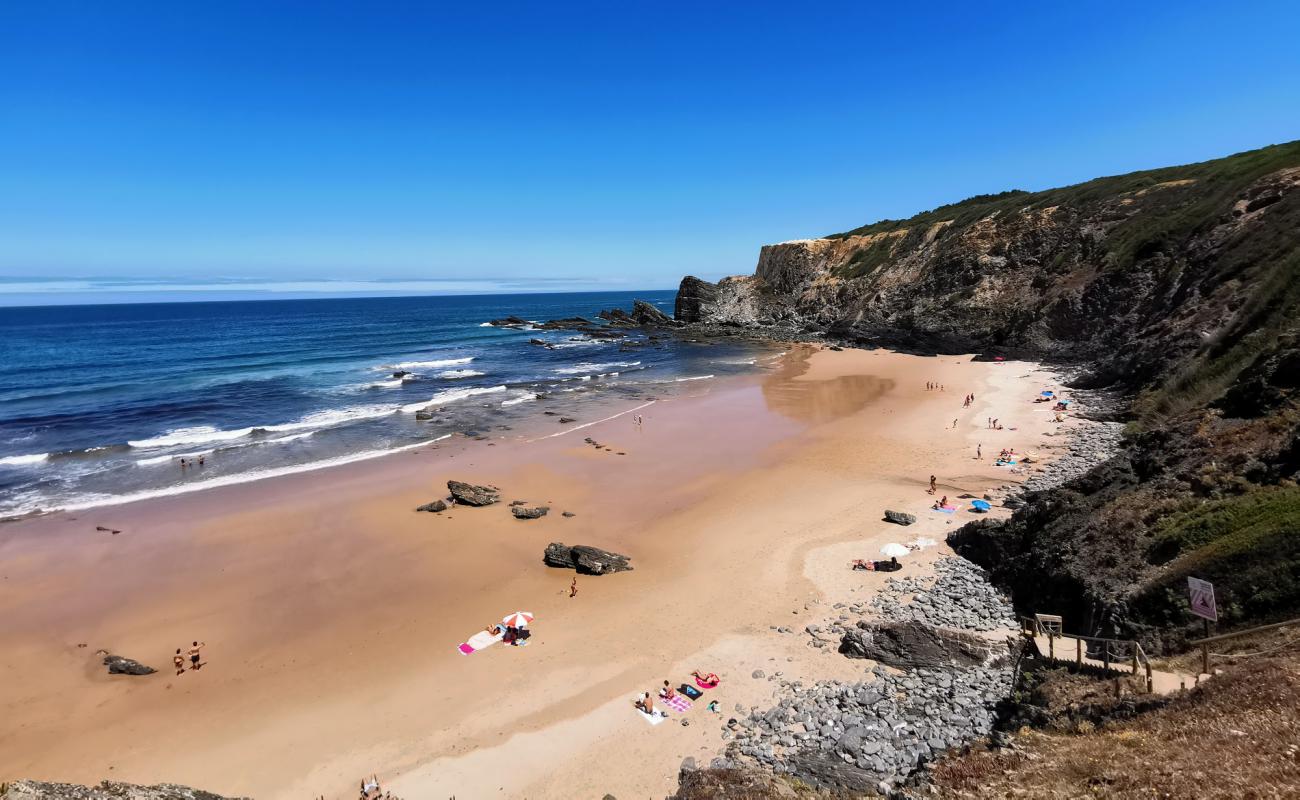 Foto af Praia da Amalia med lys fint sand overflade