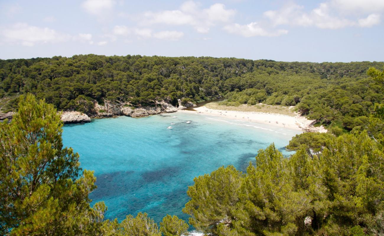 Foto af Cala de Trebaluger med lys fint sand overflade