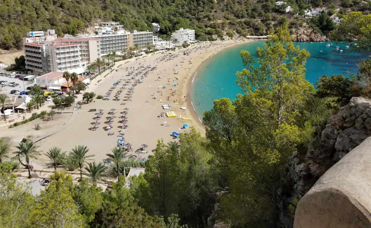 Foto af Stranden Cala de Sant Vicent med lys fint sand overflade