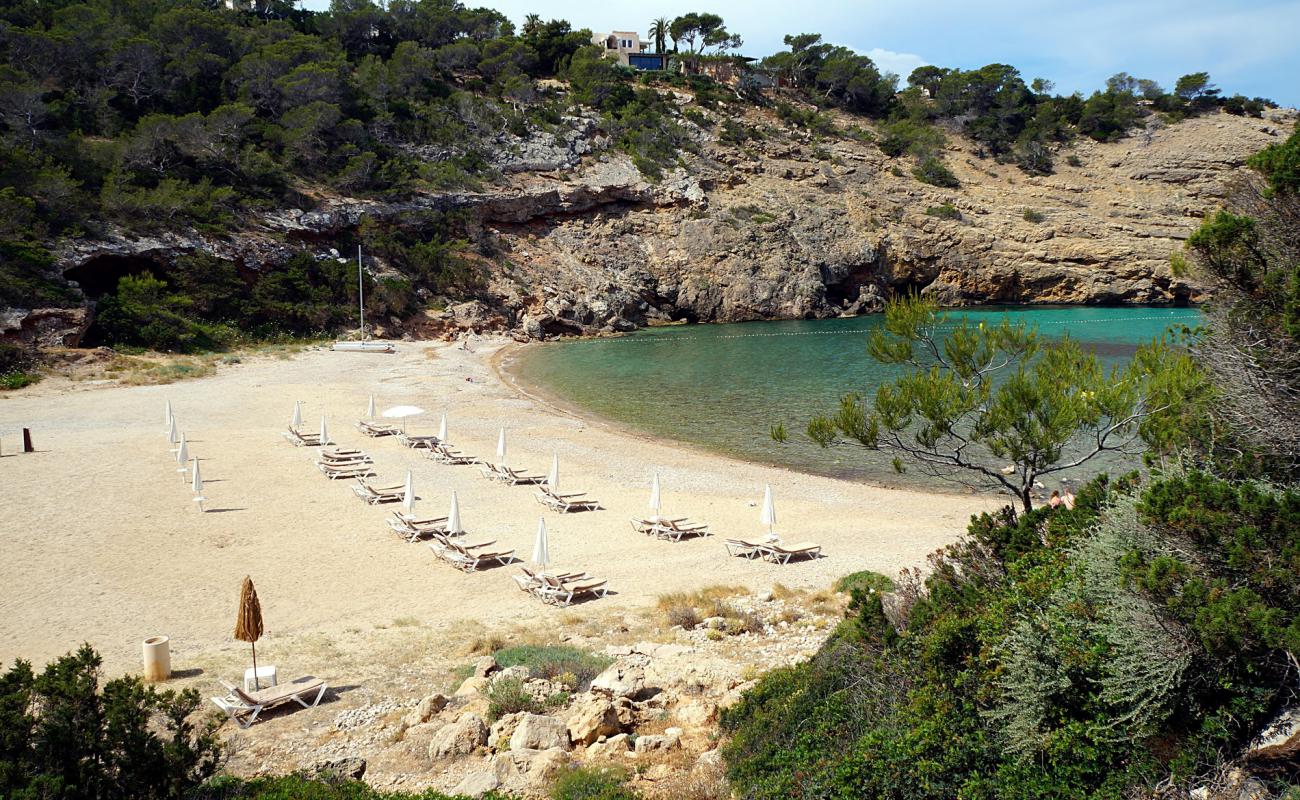 Foto af Cala Moli med gråt sand og småsten overflade