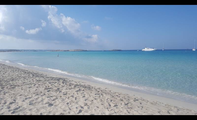 Foto af Platja de les Illetes II med hvidt fint sand overflade