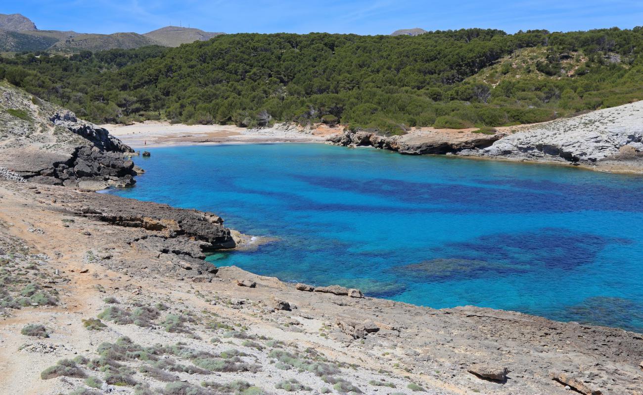 Foto af Cala des Matzoc med let sand og småsten overflade