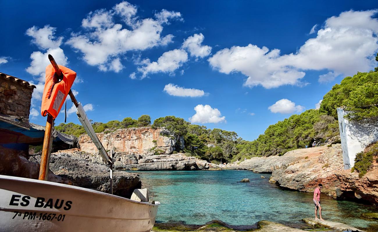 Foto af Cala s'Almunia med sten overflade