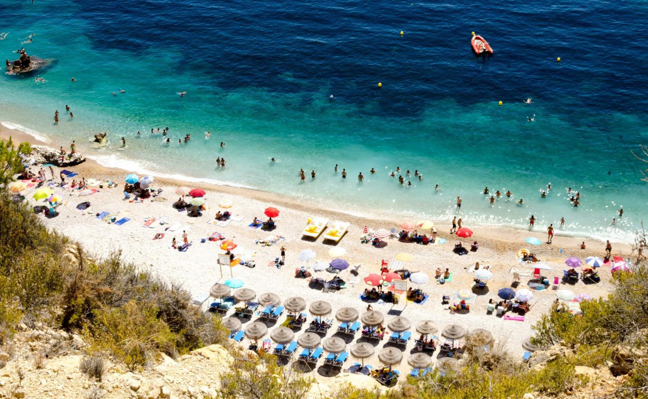 Foto af Cala del Moraig med let fin sten overflade