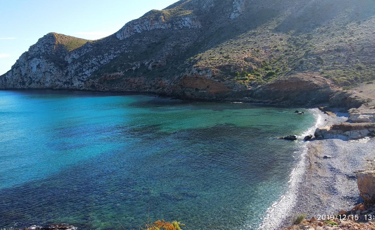 Foto af Playa Ensenada de la Fuente med gråt skallesand overflade