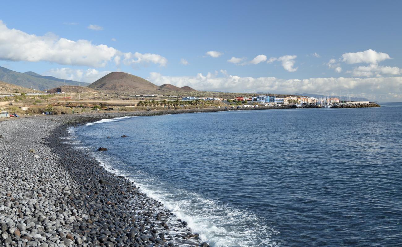 Foto af Playa de Arriba med grå sten overflade