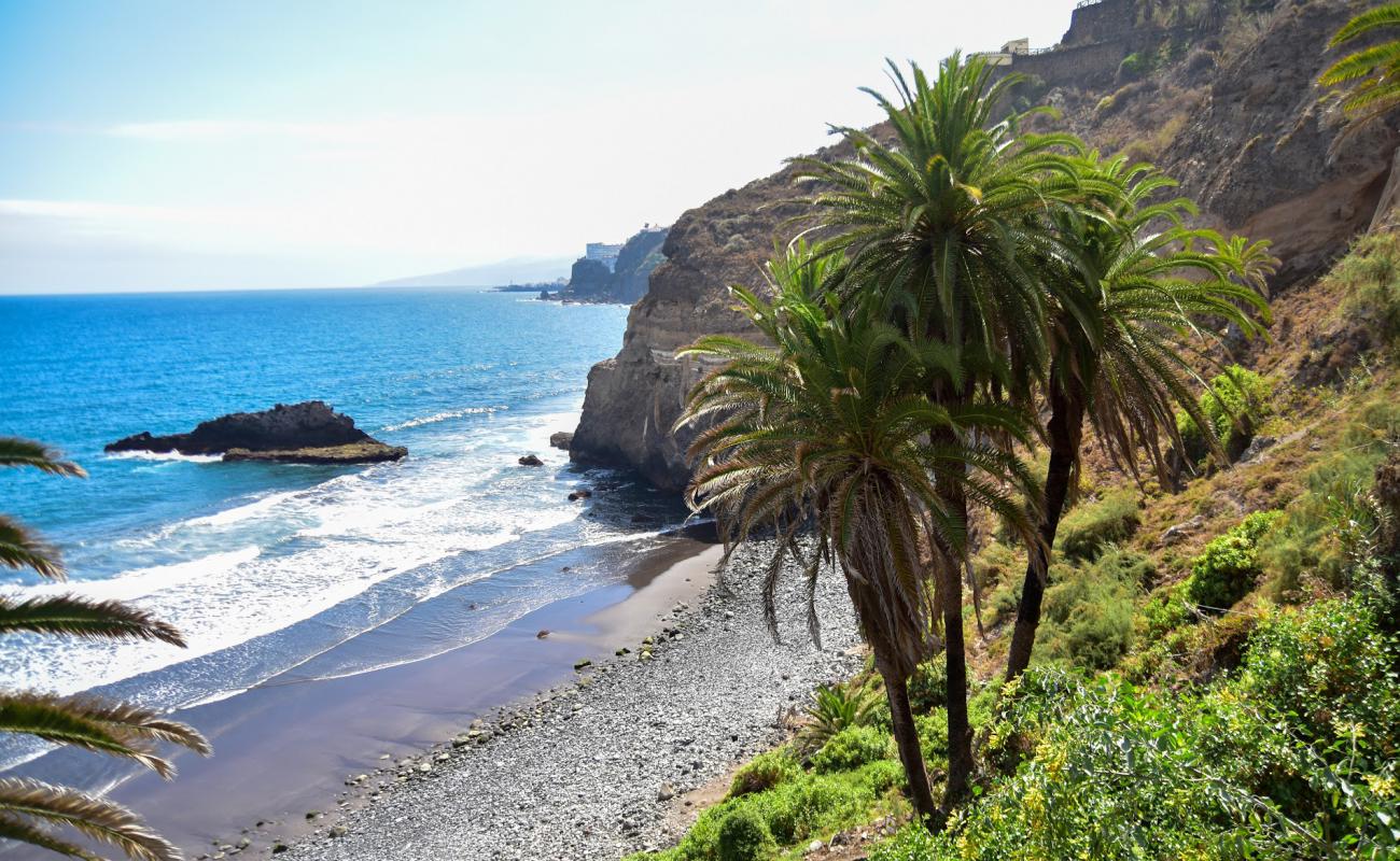 Foto af Playa de la Fajana med grå sand overflade