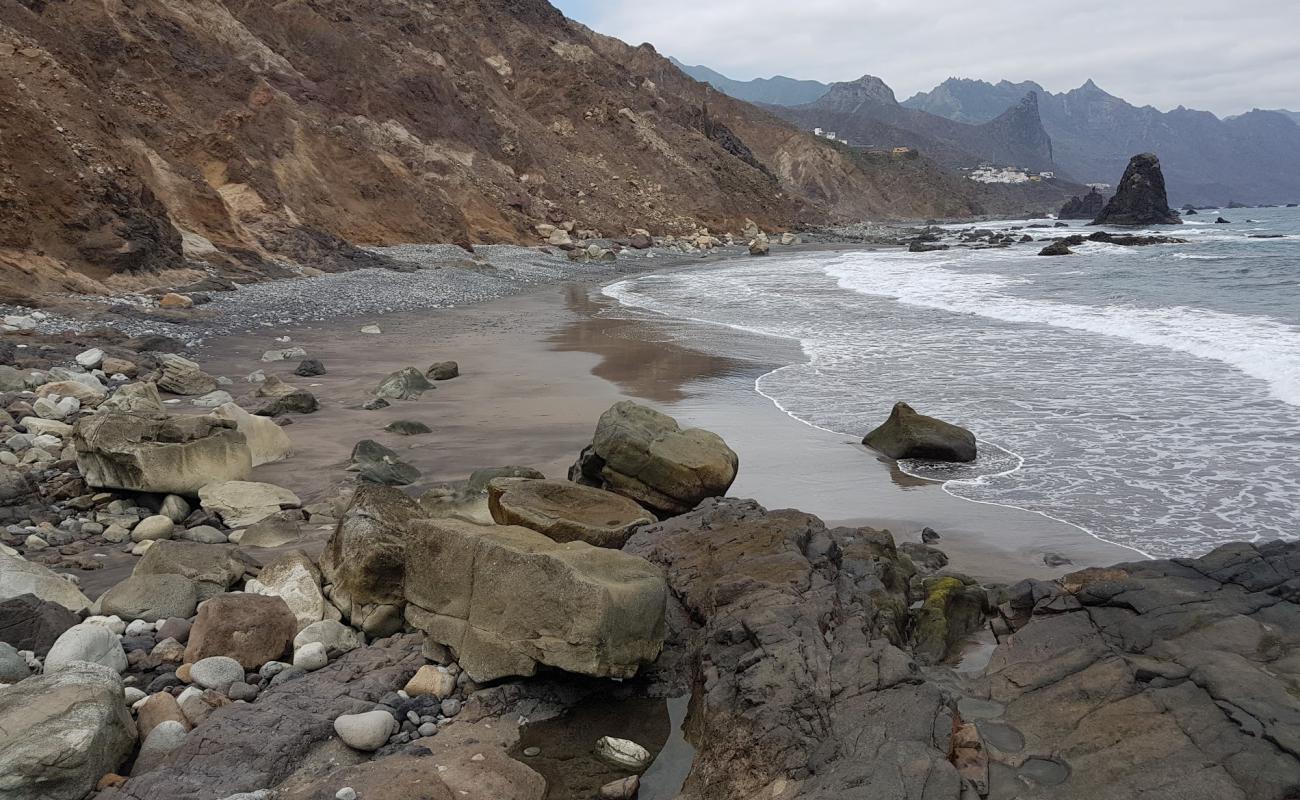 Foto af Playa Fabian med gråt sand og småsten overflade