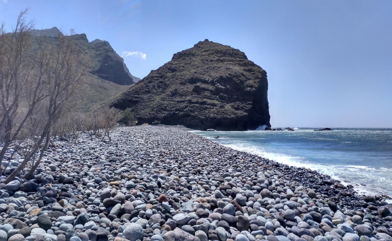 Foto af Playa de La Aldea med sten overflade