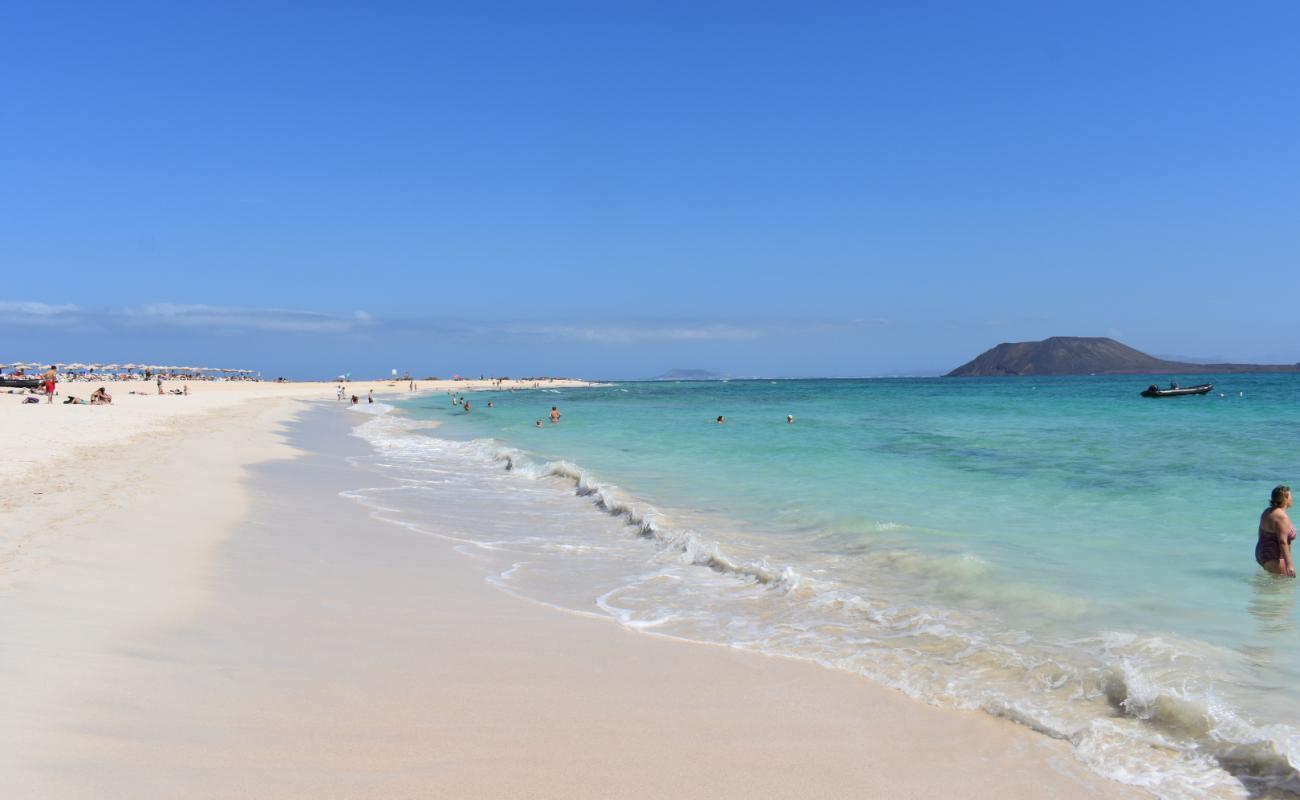 Foto af Playa De Corralejo med lys fint sand overflade