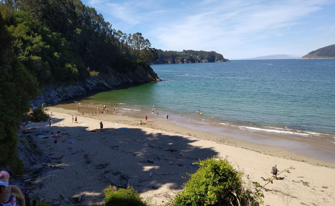 Foto af Praia de Sacido med lys fint sand overflade