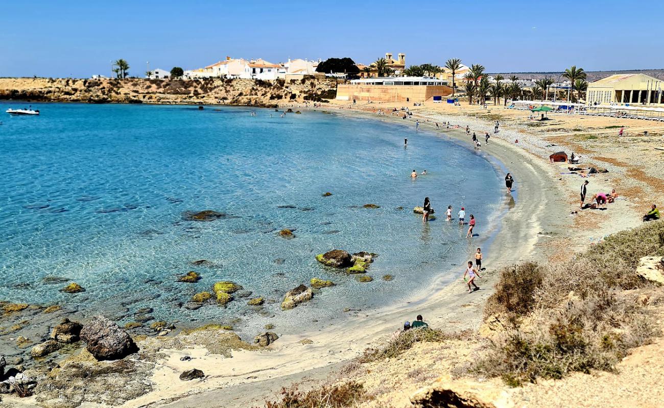 Foto af Platja de Tabarca med gråt sand og småsten overflade