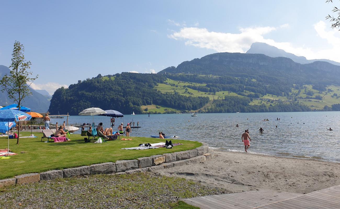 Foto af Hopfraben Strand med lys sand overflade