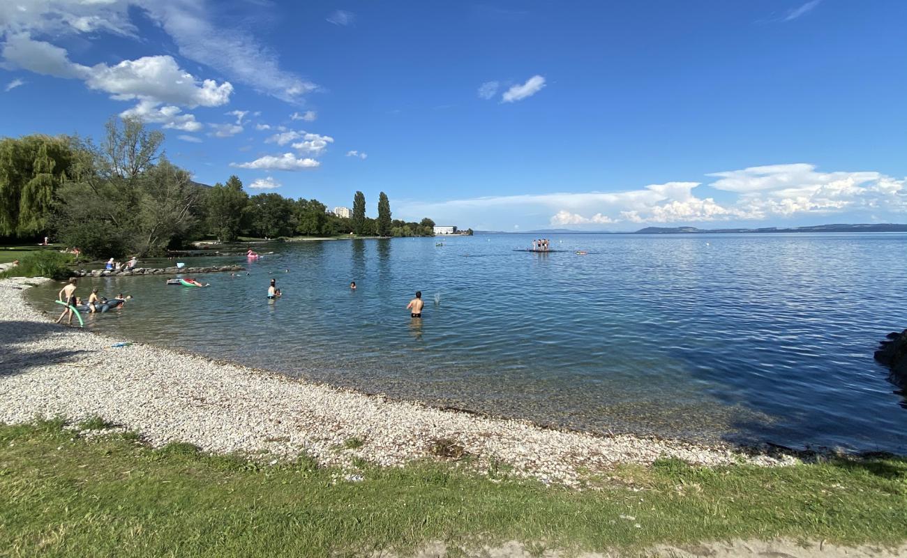 Foto af Plage d'Auvernier med grå fin sten overflade