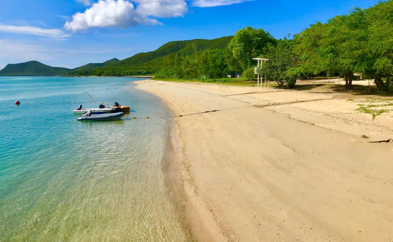 Foto af Tian Beach med lys sand overflade