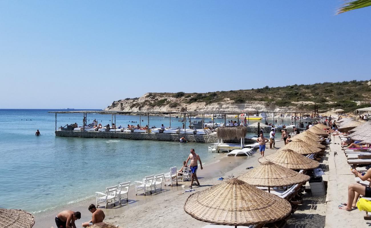 Foto af Fly-Inn Strand med lys fint sand overflade