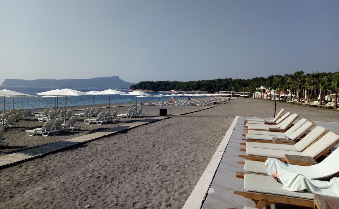 Foto af Club Med Palmiye Stranden med sort sand og småsten overflade