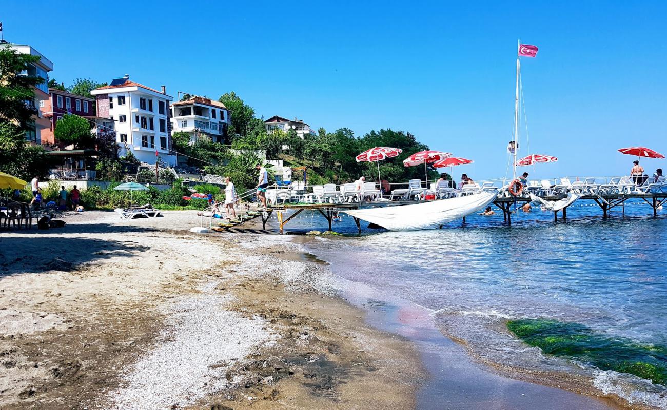 Foto af Deniz Kabugu Plaji med grå sand overflade