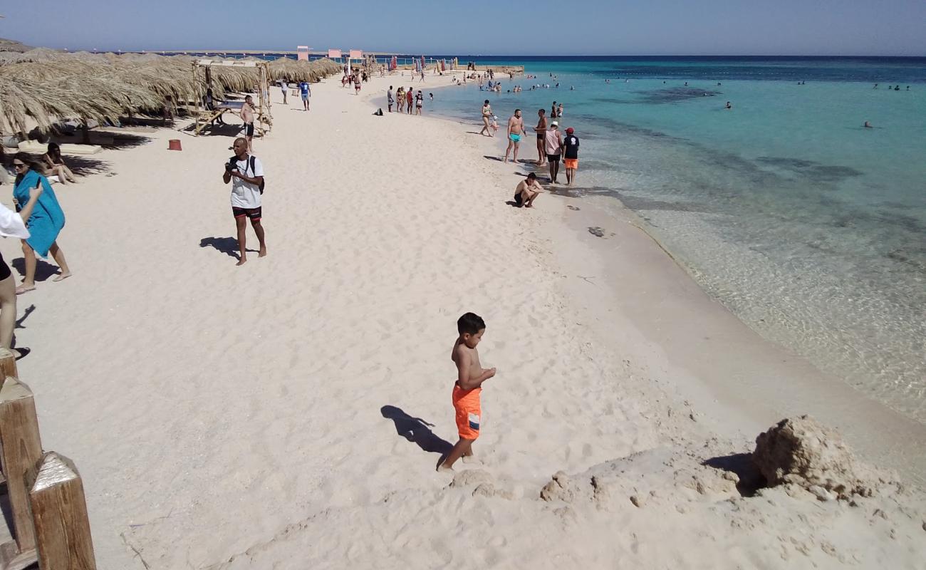 Foto af Paradise Island med lys sand overflade