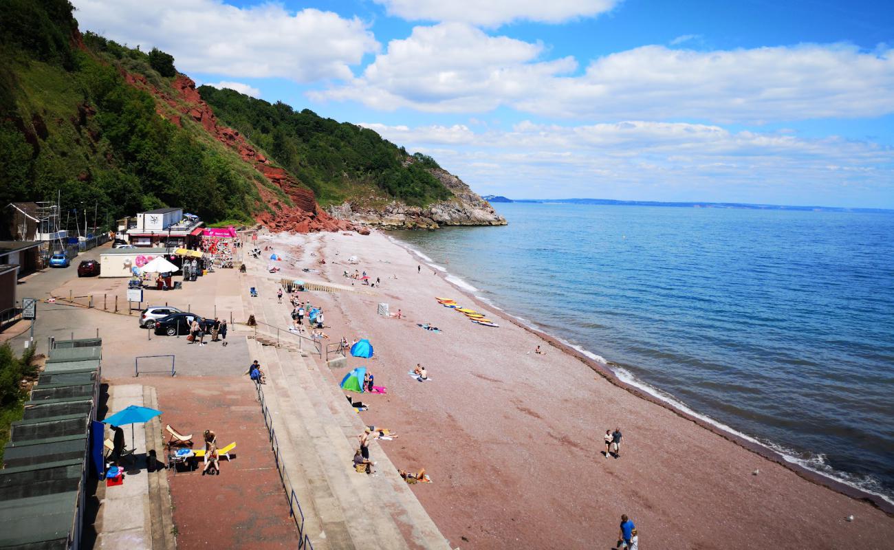 Foto af Oddicombe strand med sort sand og småsten overflade