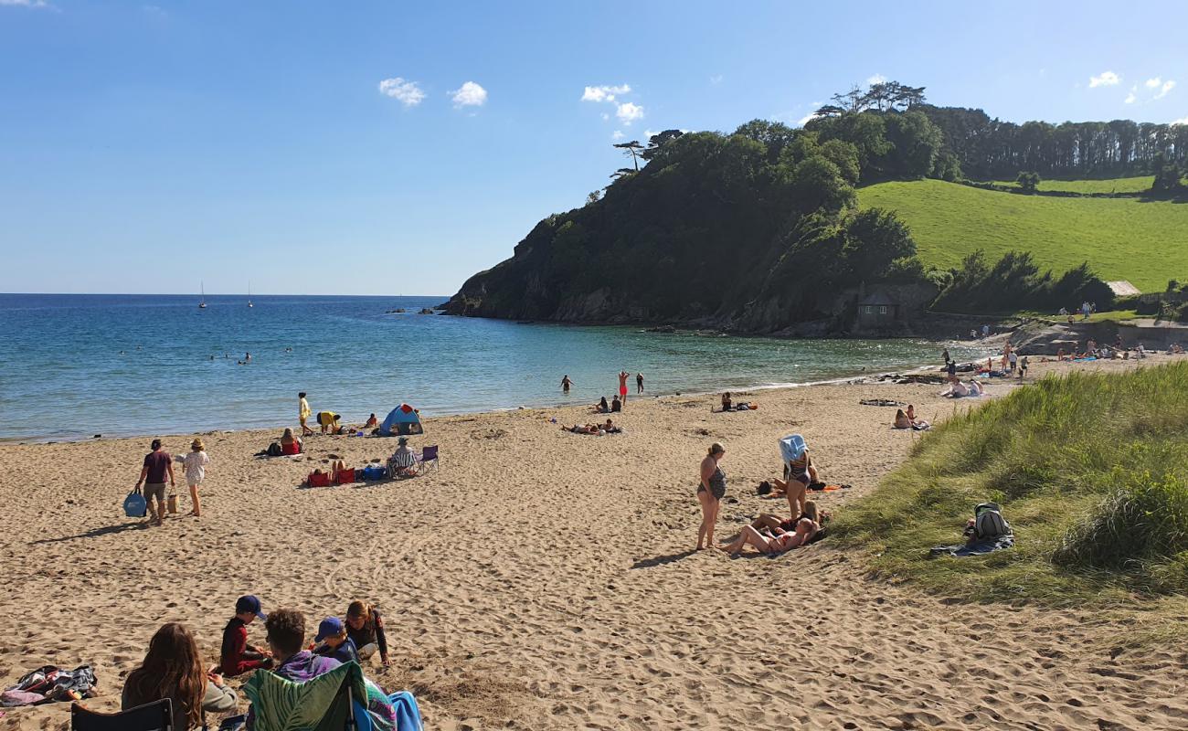 Foto af Mothecombe Strand med lys sand overflade