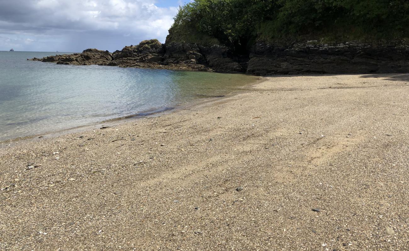 Foto af Bosahan Cove med let sand og småsten overflade