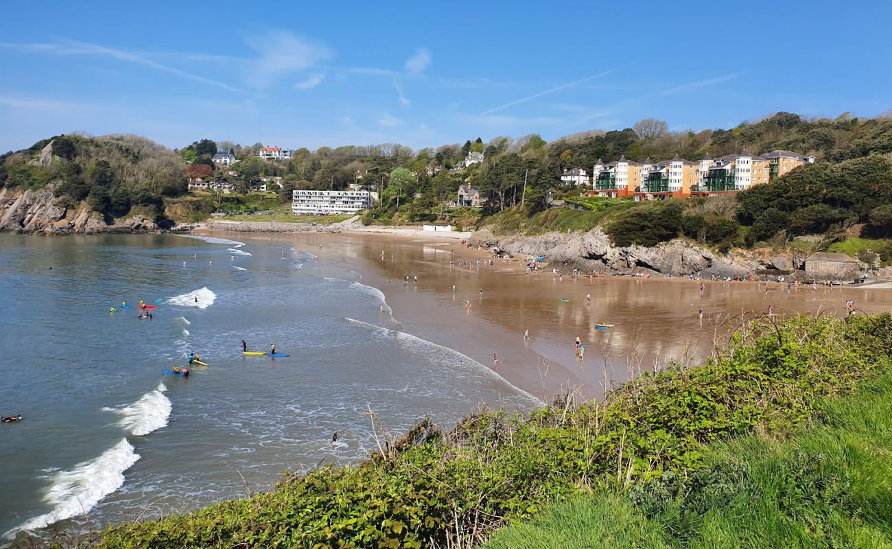 Foto af Caswell Bay beach med lys sand overflade