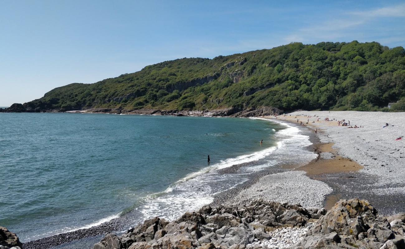 Foto af Pwll Du beach med grå sten overflade