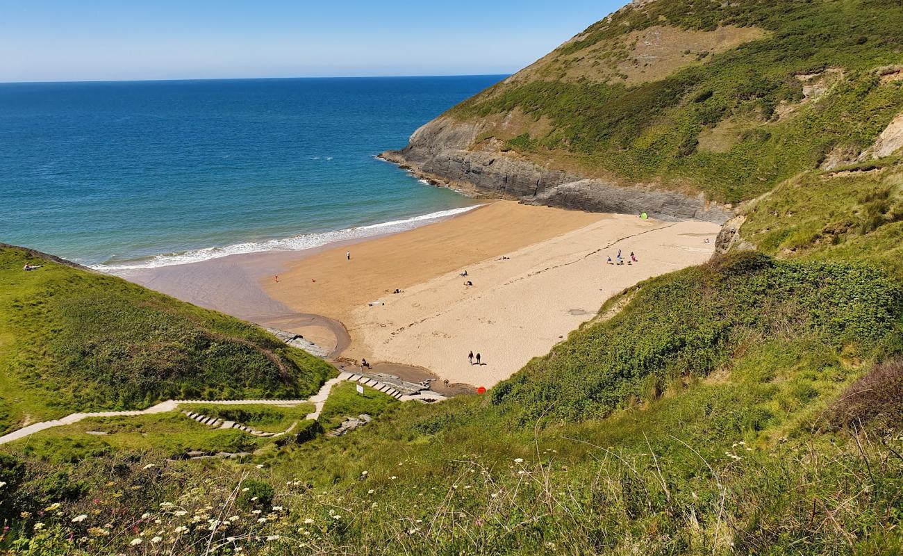 Foto af Mwnt strand med brunt sand overflade