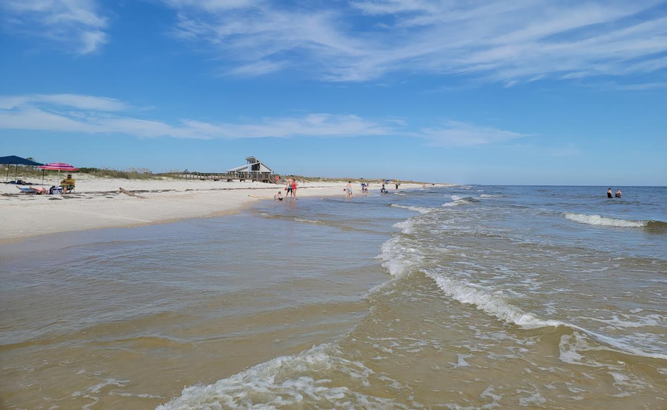 Foto af St. George Island Beach med hvidt sand overflade