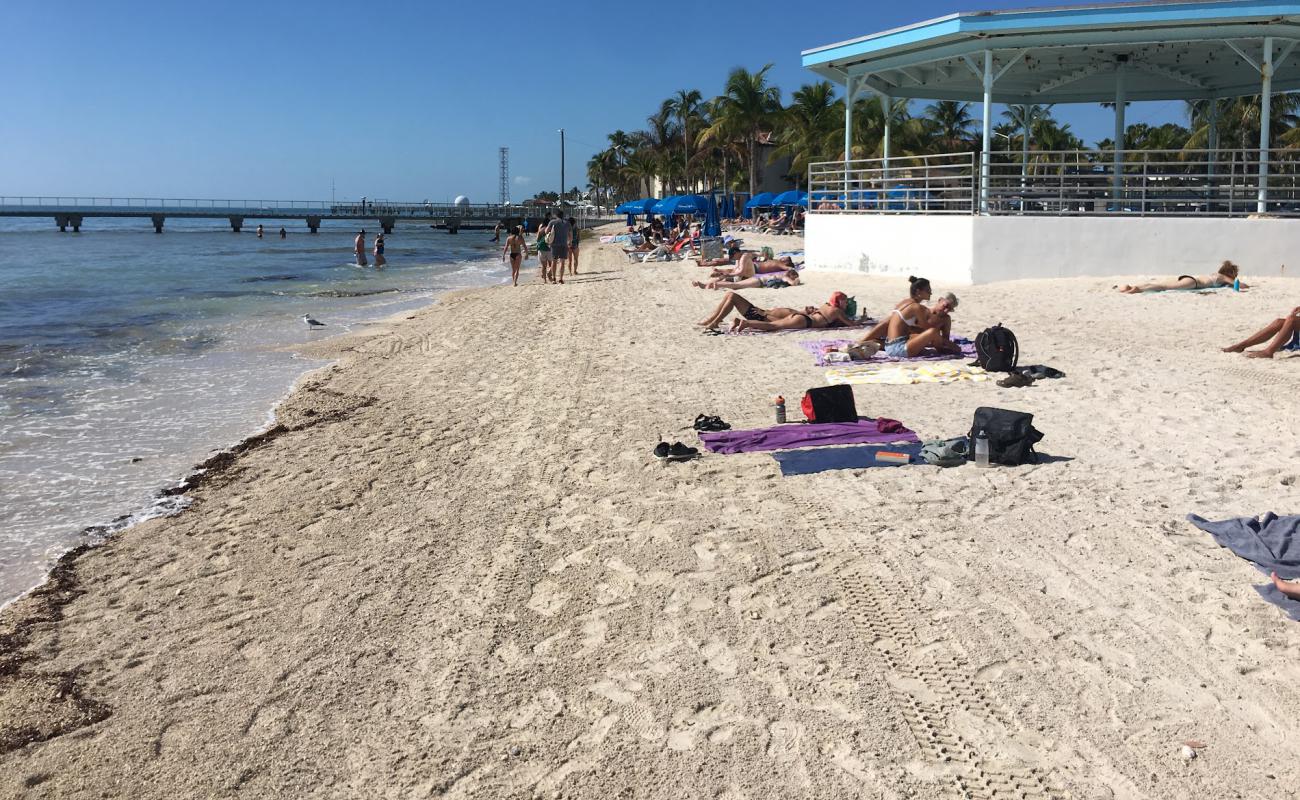 Foto af Higgs beach med lys sand overflade