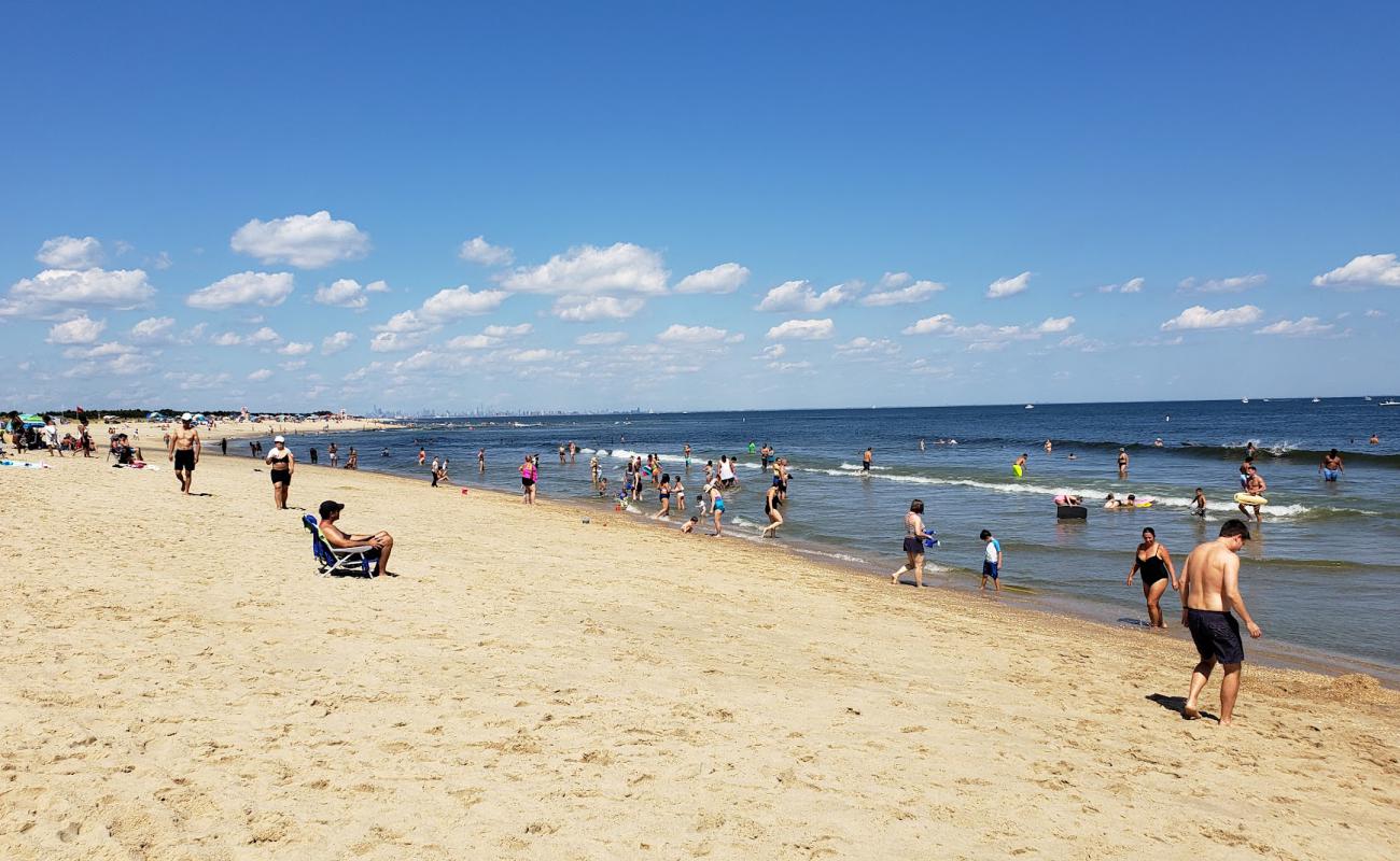 Foto af New Jersey Beach med lys sand overflade