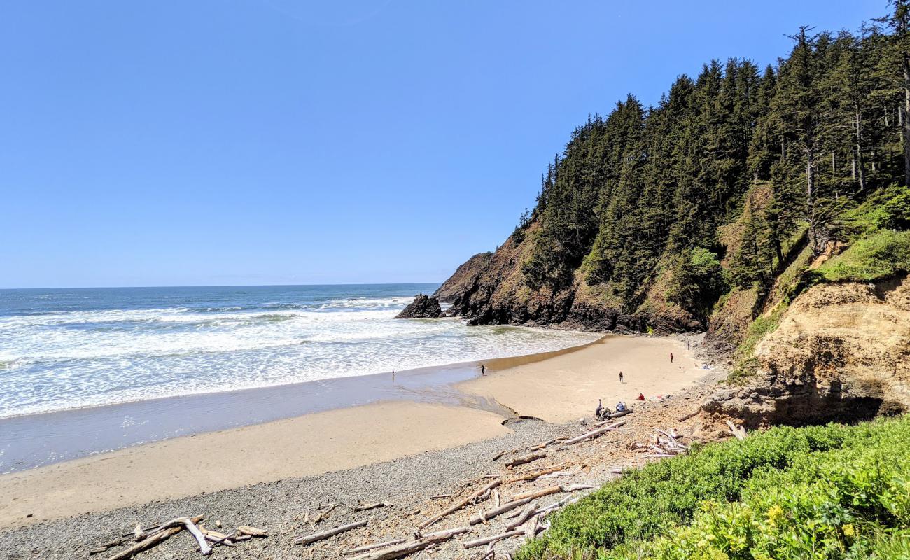 Foto af Indian Beach Oregon med lys sand overflade