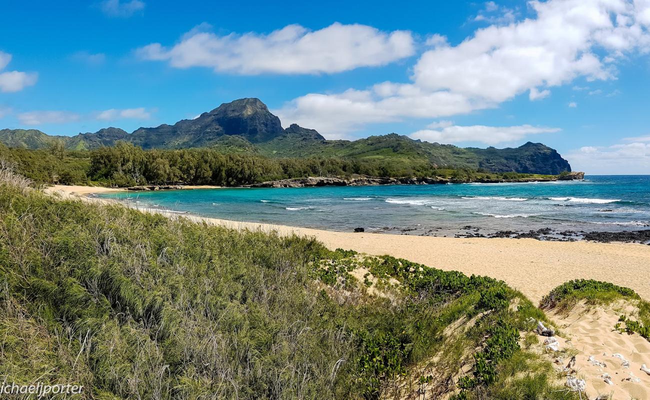 Foto af Mahaulepu Beach med grå sand overflade