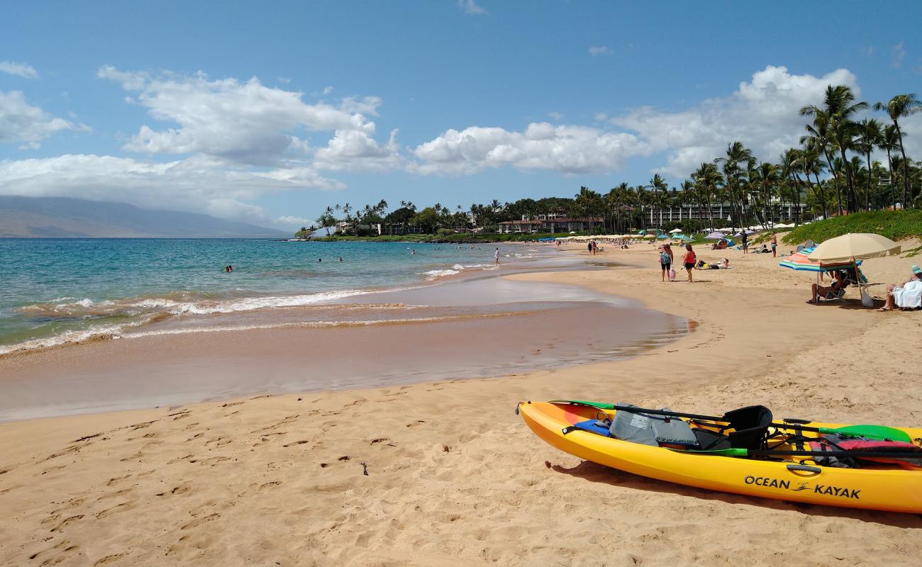 Foto af Wailea Strand med lys fint sand overflade