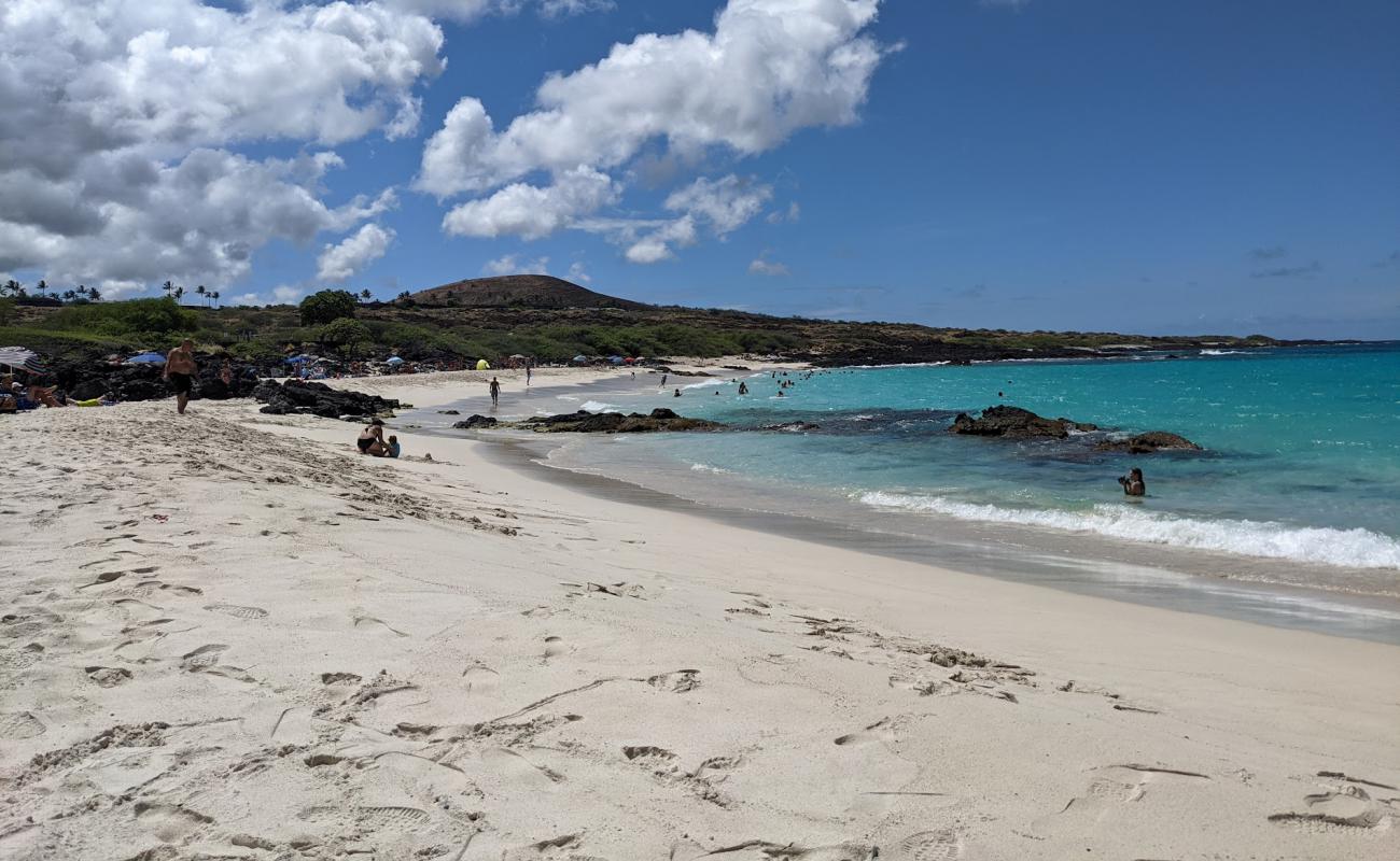 Foto af Manini'owali Strand med hvidt fint sand overflade